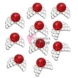 Decoratiuni 3D Metalice 149 Pene Argintii cu stras 